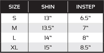 Title Mma Shin Guard Size Chart
