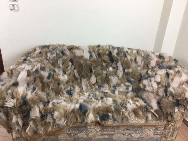 Colored fox fur blanket/throw Colored fox fur blanket/throw