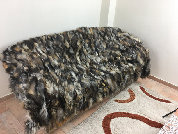 Cross fox fur blanket/throw Cross fox fur blanket/throw
