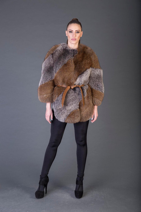 Gray and Brown Racoon Fur coat Gray and Brown Racoon Fur coat
