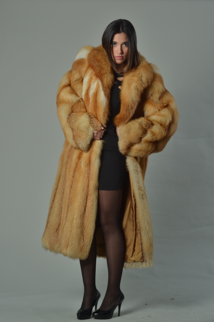 full length fox fur coat