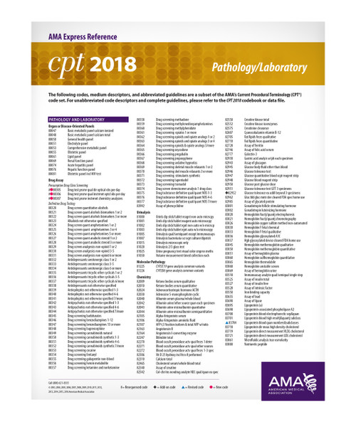 CPT 2019 Express Reference Coding Card Pathology/Laboratory (ER407919)