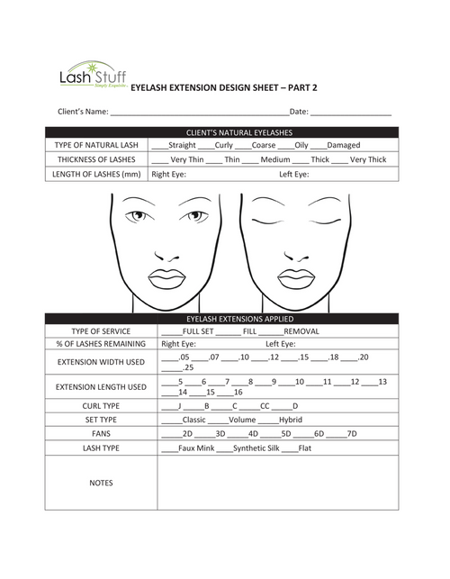 eyelash extension waiver form eyelash extension design sheet lash stuff eyelash extension waiver form eyelash extension design sheet lash stuff
