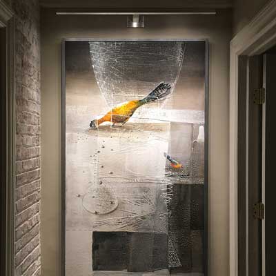 Revelite Art Light illuminating a painting in a private residence in New York