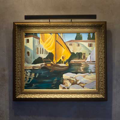 Boat painting with a Revelite Art Light in a private residence in Irvine, CA