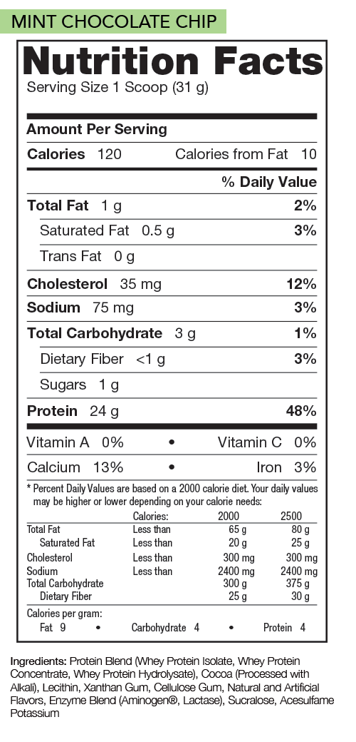 Mint Chocolate Chip Nutrition