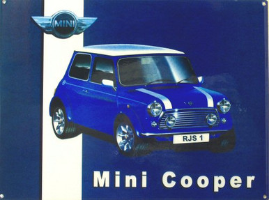 MINI COOPER ENAMEL SIGN - Old Time Signs