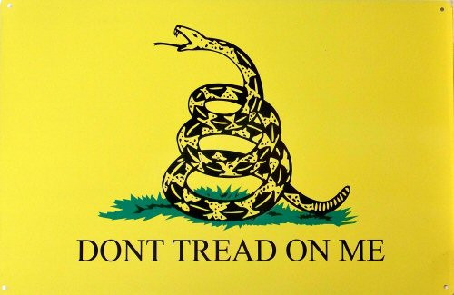 DON'T TREAD ON ME FLAG VINTAGE TIN SIGN - Old Time Signs