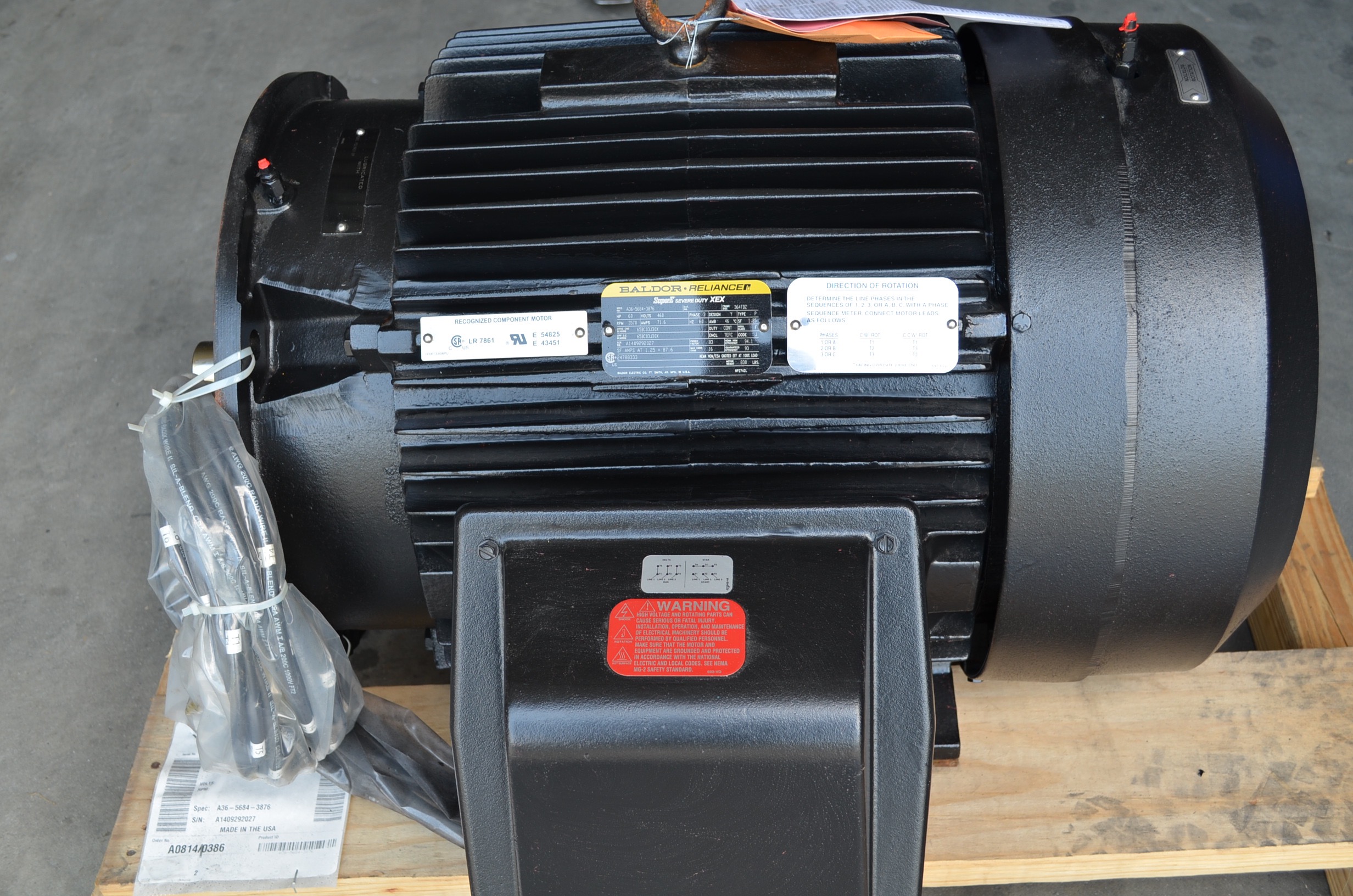 Ingersol Rand Baldor Reliance 60 Hp 24788333 Ir Air
