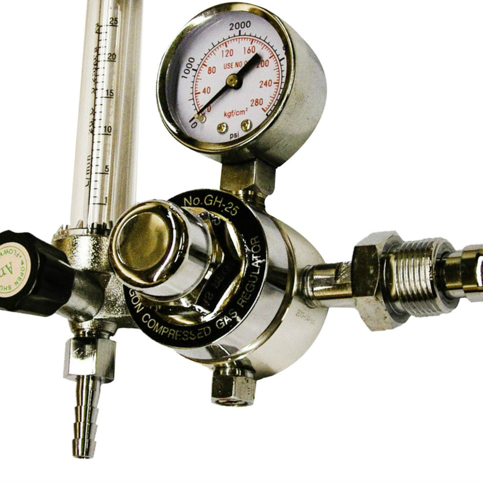 argon regulator and flow meter