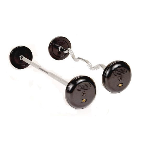 Rubber Coated Fixed Barbells w/ Rack Troy Gtech Fitness