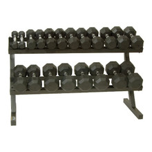 Troy VTX 5-50 lb. Rubber Dumbbell Set w/ Rack