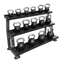 TAG Fitness 5-80 lb. Commercial Kettlebell Set w/ Rack