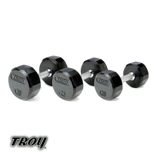 Troy 12-Sided Rubber Encased Dumbbells