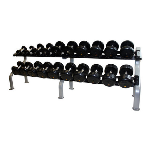 Troy Pro Style Rubber Dumbbell Set with Rack