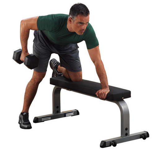 Body Solid Flat Exercise Bench with Wheels