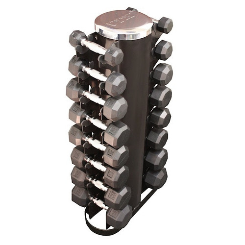 Troy VTX 3-25 lb. Rubber Dumbbells w/ Rack