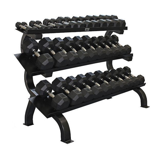 Troy VTX Rubber Encased Dumbbell Set with Rack