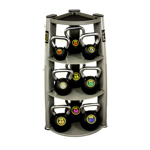 Troy Rubber Coated Kettlebell Set with Rack