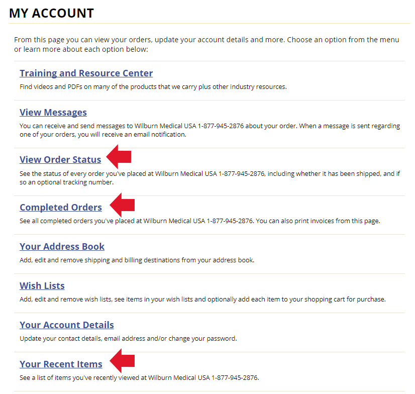 Click Here to go to My Account My Account