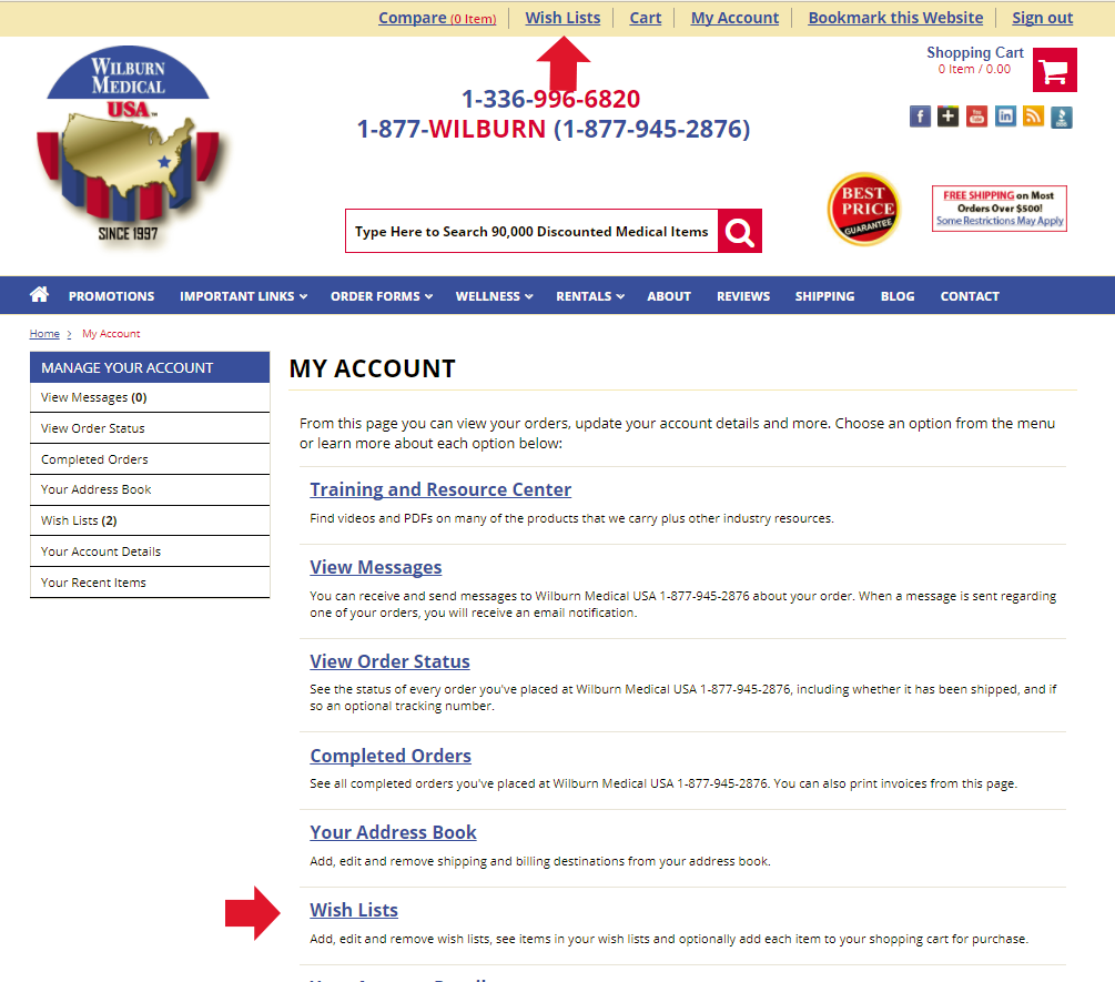 Click Here to Open Wish Lists Wish List Links