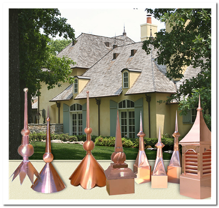 Copper Roof Finials and Copper Roof Turret Tops