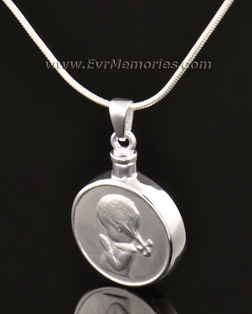 High quality 14k white gold cremation urn pendant jewelry