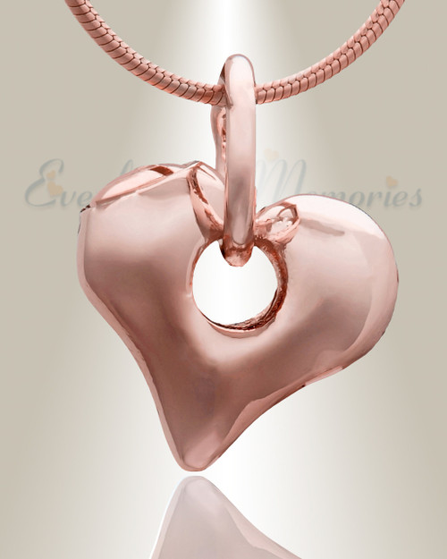 Rose Gold Keeper Heart cremation jewelry and heart memorial jewelry