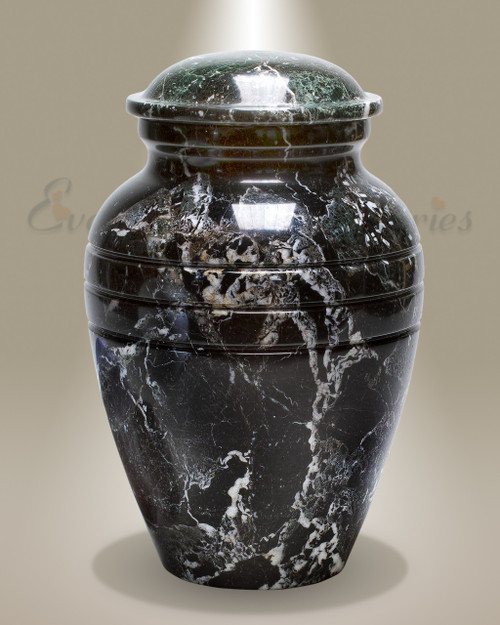 Black Grain Marble cremation urns by Elegante