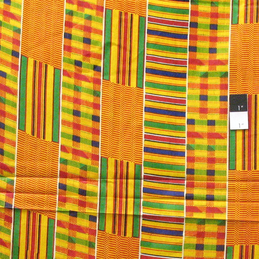 African Kente #1 Print T-5023 Polished Cotton Fabric By The Yard