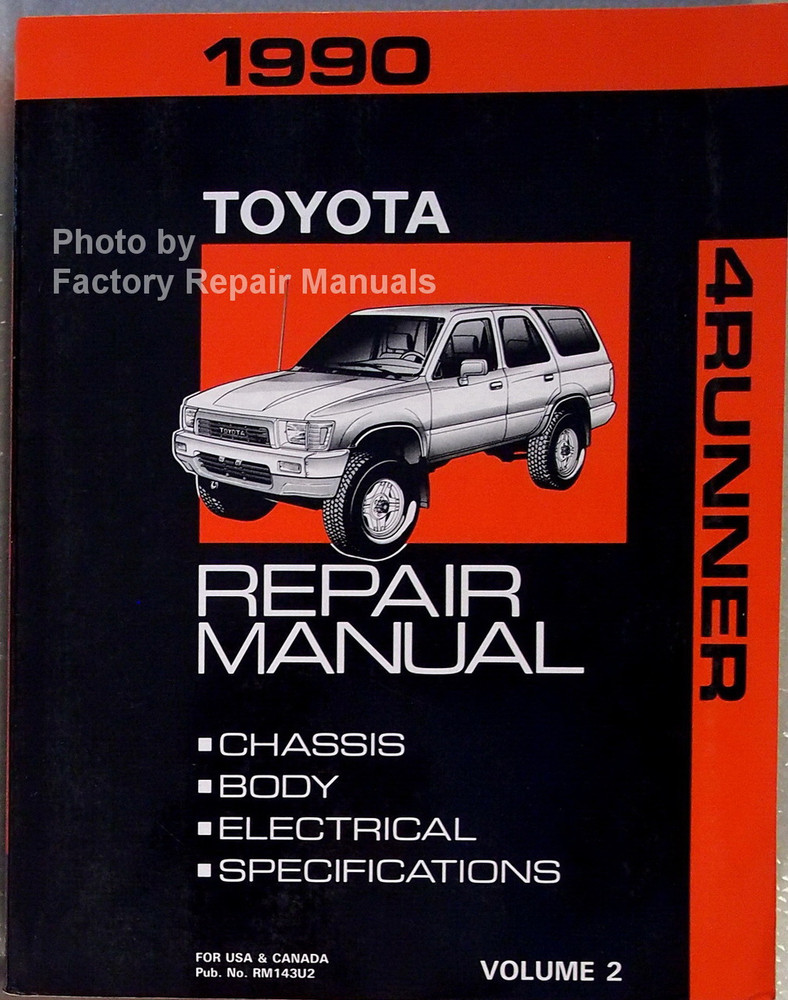 1990 Toyota 4Runner Repair Manual Volume 2 Body Chassis Electrical Specifications