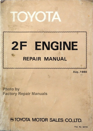 1981-1987 Toyota Land Cruiser 2F Engine Repair Manual Original ...