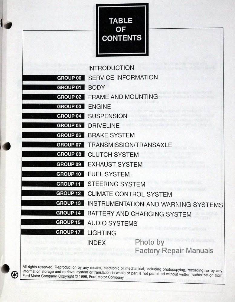 Owners manual for 1997 ford contour #7