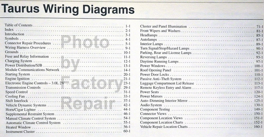 2006 2007 Ford Taurus Electrical Wiring Diagrams Manual