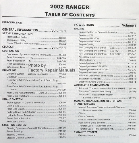 ford ranger repair manual free download