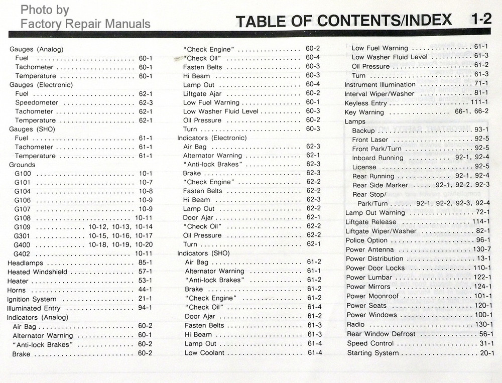 1991 Ford taurus service manual #5