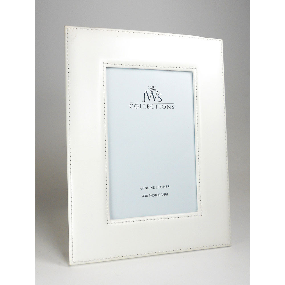 JWS Collections White Leather Picture Frames La Bella Fiona