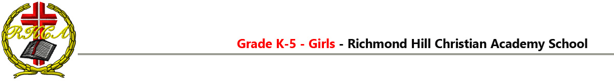 Richmond HILL Christian Academy School Uniforms - K-5 - Girls
