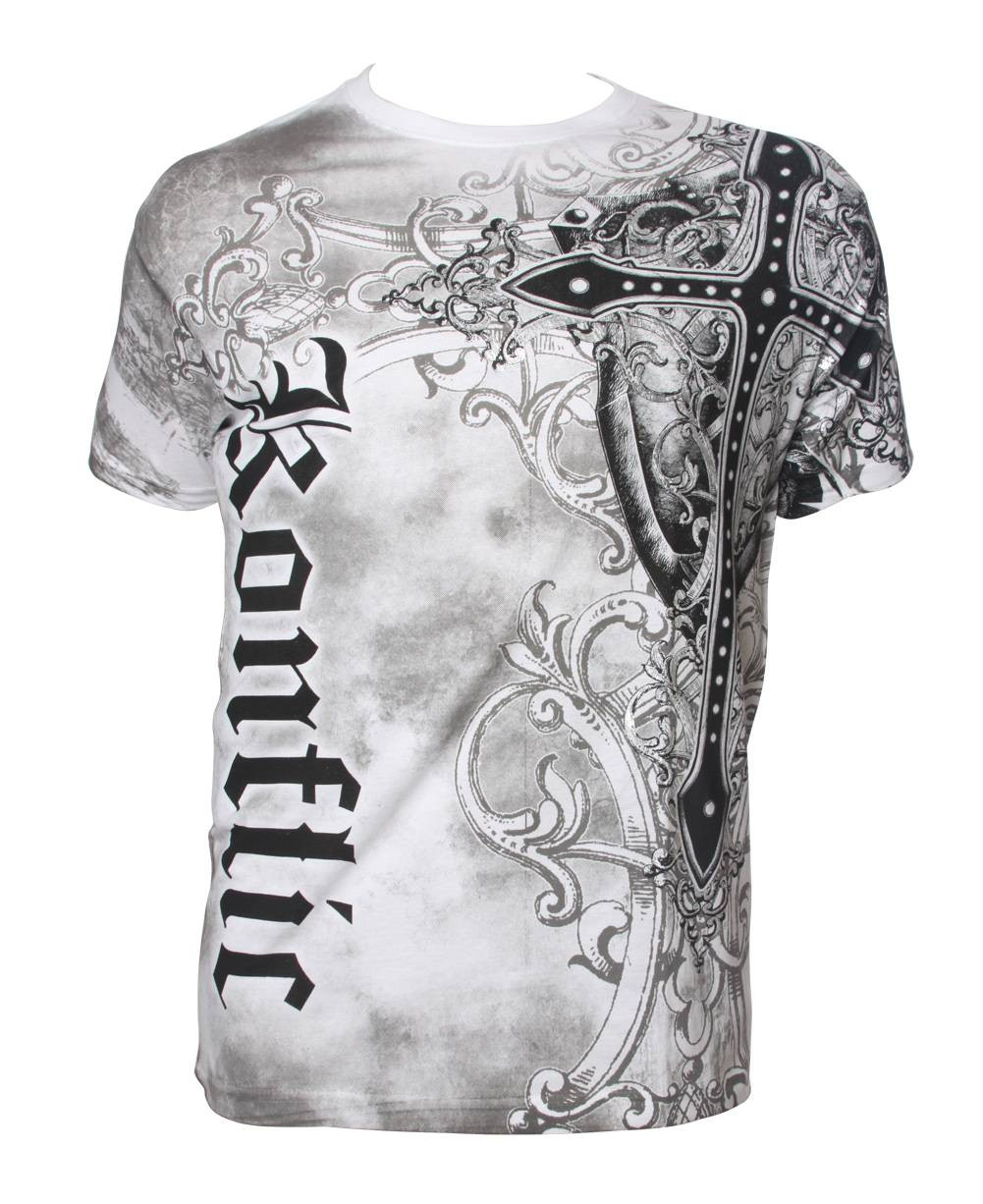 Konflic NWT Men's Giant Cross Graphic Designer MMA Muscle T-shirt ...