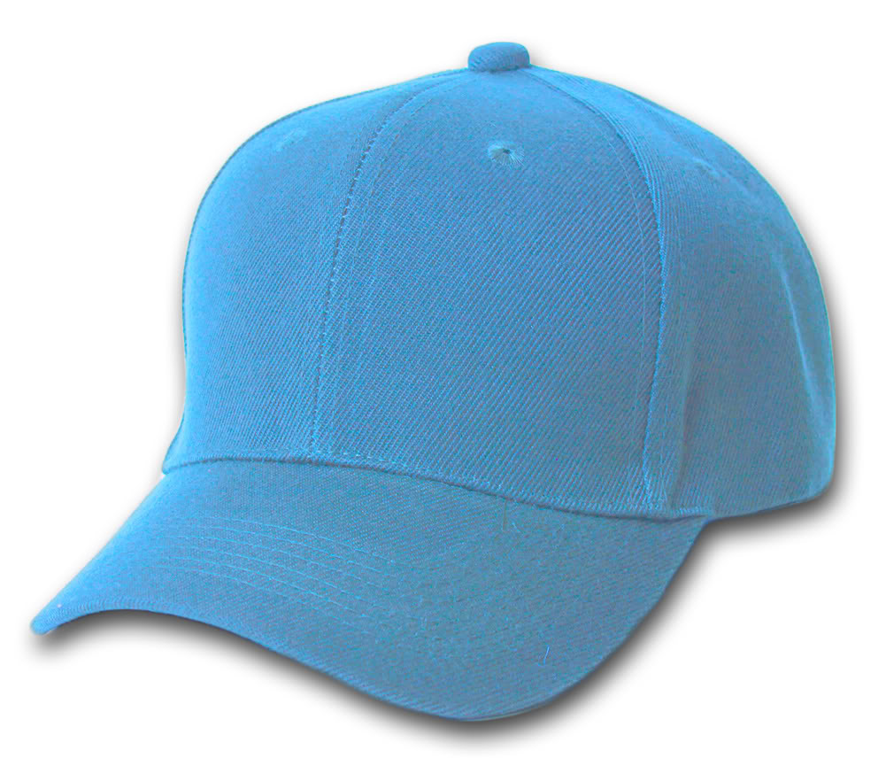 Plain Fitted Curve Bill Hat, Sky Blue 7 1/4 Gravity Trading