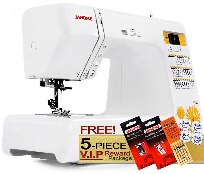 Janome Magnolia 7330 Sewing Machine w/ 5-Piece VIP Package + 2nd-Day