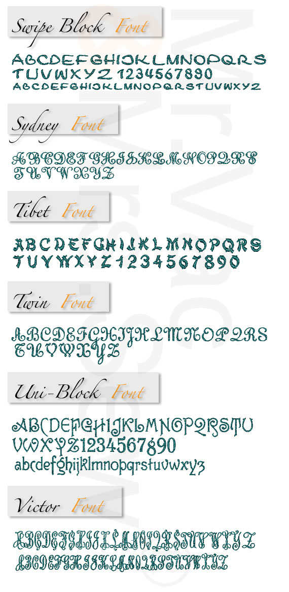 Monogram Wizard Plus Embroidery Software Built-In Embroidery Fonts