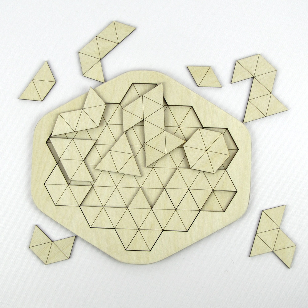 Geometric Triangles Laser-Cut Wooden Puzzle - The Crafty ...