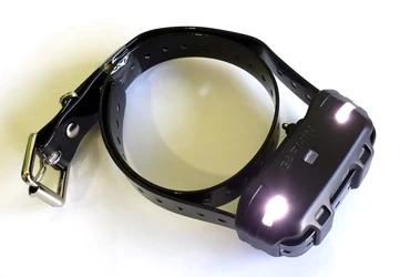 Garmin Pro 70 Bark Control & Dog Training Collar - 1600M (Up to 6 Dogs) &mdash; collar receiver with the location lights lit