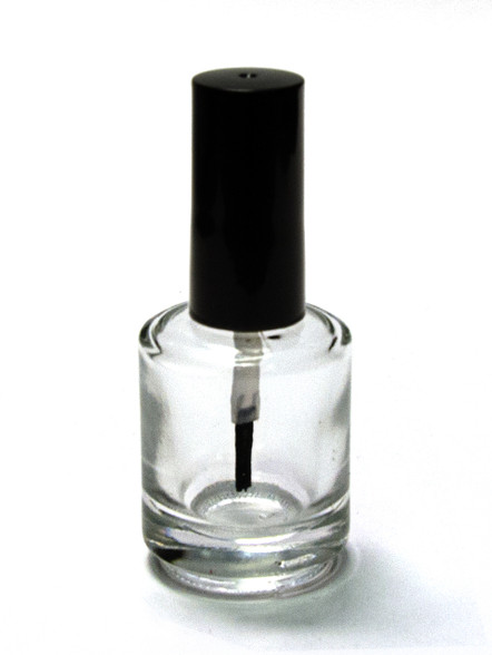 15 ml Empty Round Nail Polish Bottle with Shiny Black Cap & Brush - UPC ...