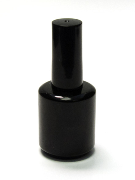 15 ML Empty Round Nail Polish Bottle Amber with Black Coating and Shiny ...