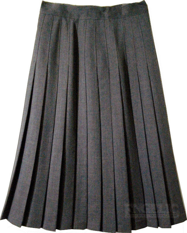 Juniors School Uniform Pleated Skirt Grey Poly/Wool - Engelic Uniforms