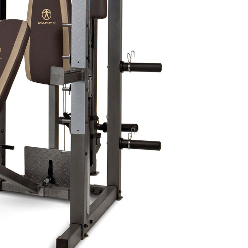 The Marcy Smith Machine SM-4008 has storage posts to conveniently store your weight plates