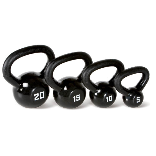 The 50 lbs Kettle Bell Set by Marcy will complete your home gym because it includes a 20 lbs 15 lbs 10 lbs and 5 lbs sized Kettlebells