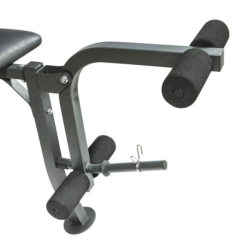 The Marcy Weight Bench 80lb Weight Set MD-2080 includes a leg developer to deliver a full body workout